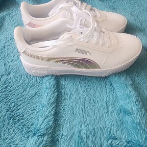 NEW! Puma White Sneakers with Iridescent Detail